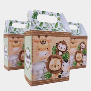 Caixa de Presente com Alça - PERSONALIZADA Couchê 300g 8x4,5cm 4x0 Fosco ou Brilho Recorte especial 
